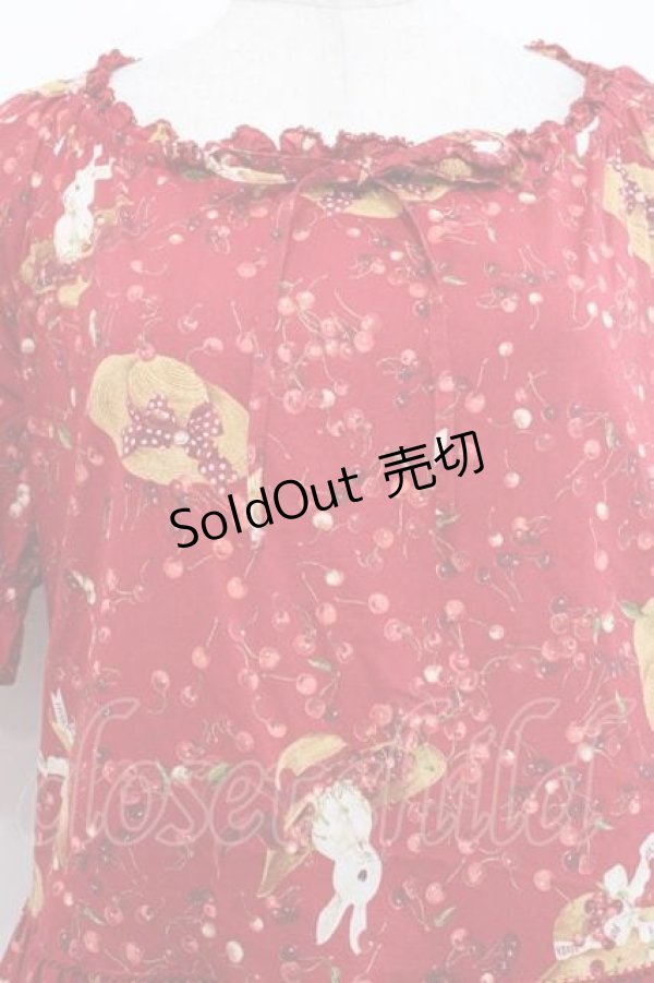 画像3: PINK HOUSE / チェリー&ハットプリントワンピース  レッド I-25-11-18-063-LO-OP-SA-ZI (3)