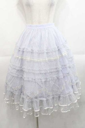 画像: 玻璃紙之夜(Nuit De Cellophone)（海外ロリータブランド） / チュール重ねスカート S サックス I-25-11-18-068-LO-SK-SA-ZI