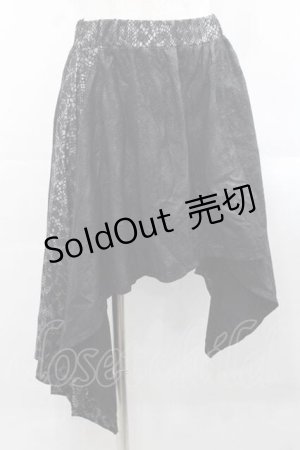 画像: Qutie Frash / レオパードライン変形スカート  黒 I-25-11-18-074-QU-SK-SA-ZI