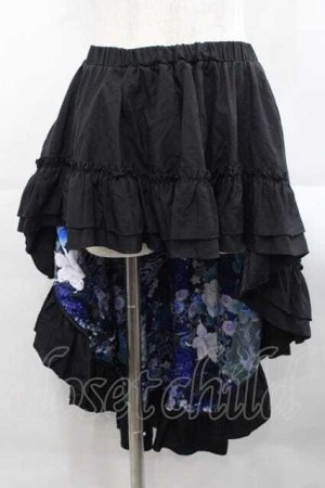 画像: Qutie Frash / 扇柄フリル変形スカート  黒Ｘ青 I-25-11-18-075-QU-SK-SA-ZI