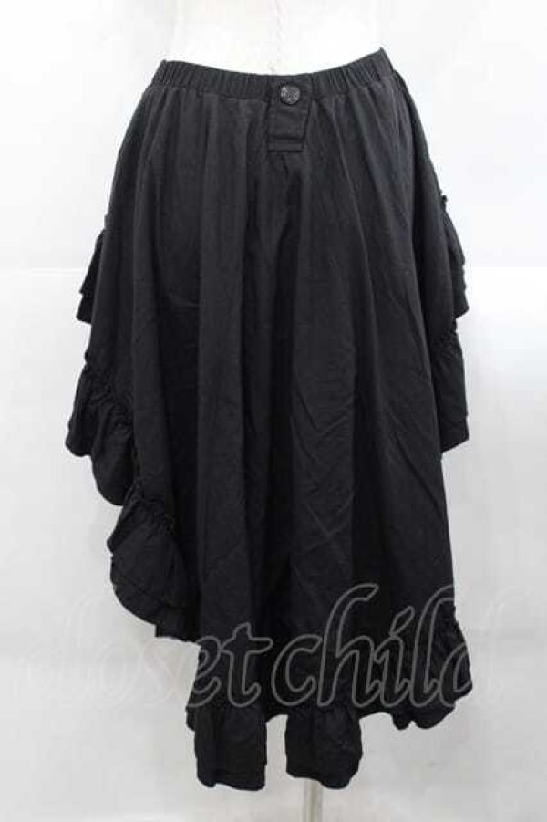 画像2: Qutie Frash / 扇柄フリル変形スカート  黒Ｘ青 I-25-11-18-075-QU-SK-SA-ZI (2)