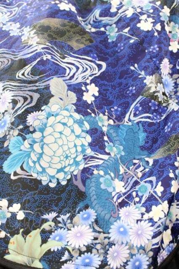 画像3: Qutie Frash / 扇柄フリル変形スカート  黒Ｘ青 I-25-11-18-075-QU-SK-SA-ZI (3)