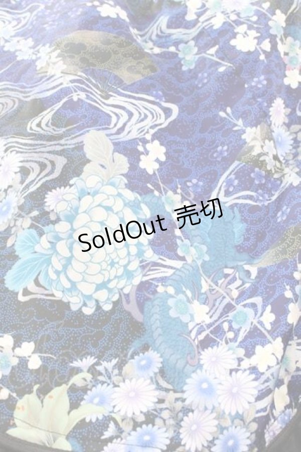 画像3: Qutie Frash / 扇柄フリル変形スカート  黒Ｘ青 I-25-11-18-075-QU-SK-SA-ZI (3)