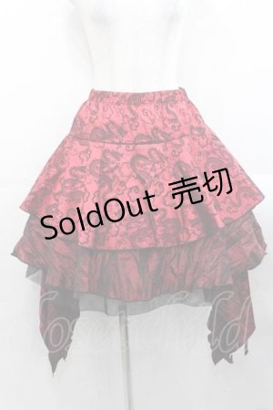 画像: Qutie Frash / 龍プリント変形スカート  赤Ｘ黒 I-25-11-18-076-QU-SK-SA-ZI