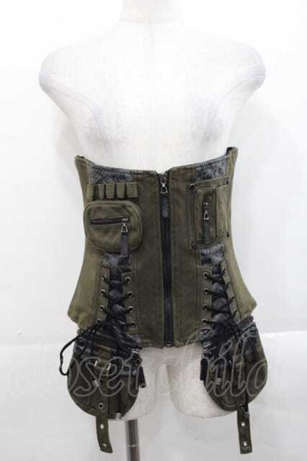 ★Qutie Frash コルセット⑱新品未使用 Qutie Frash / ミリタリーコルセット カーキ I-25-11-18-083-QU-TO-SA