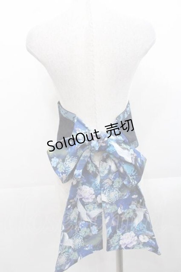 画像2: Qutie Frash / チャイナボタンリボンコルセット  黒Ｘ青 I-25-11-18-084-QU-TO-SA-ZI (2)