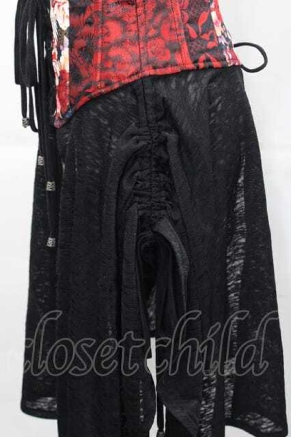 画像4: Qutie Frash / サイドフリル和柄コルセット  赤Ｘ黒 I-25-11-18-085-QU-ZA-SA-ZI (4)