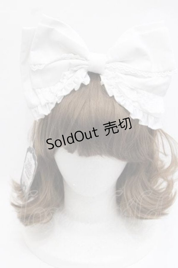 画像2: 榛果可可花束(BacioBouquet)（海外ロリータブランド） / リボンカチューシャ  ホワイト I-25-11-18-089-LO-AC-SA-ZI (2)
