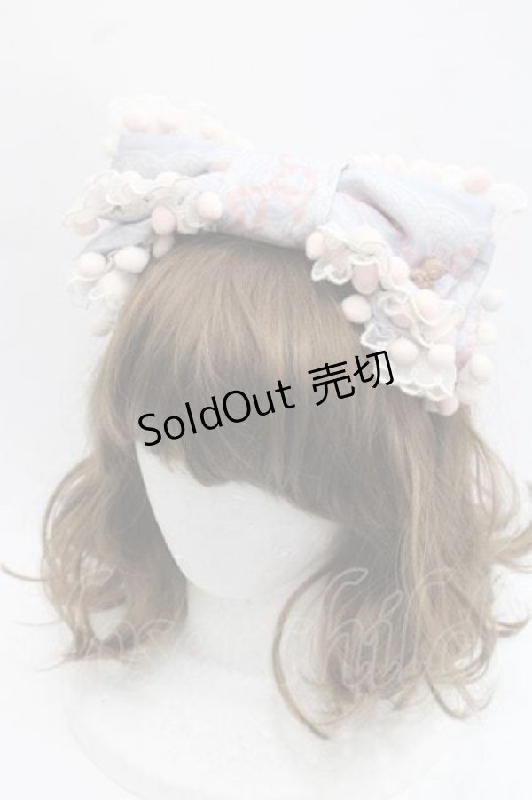 画像1: Lullaby（海外ロリータブランド） / Bear’s Lullaby カチューシャ  サックス I-25-11-18-092-LO-AC-SA-ZI (1)