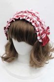 画像1: metamorphose / ヘッドドレス風カチューシャ(ギンガム)  赤Ｘ白 I-25-11-18-094-ME-AC-SA-ZI (1)