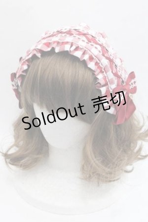 画像: metamorphose / ヘッドドレス風カチューシャ(ギンガム)  赤Ｘ白 I-25-11-18-094-ME-AC-SA-ZI