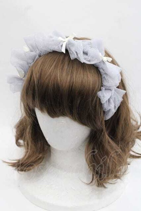 画像1: LOLITAその他(お買取対象外) / チュール&ミニリボンカチューシャ  サックス I-25-11-18-095-LO-AC-SA-ZI (1)