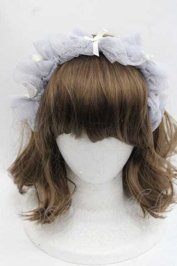 画像2: LOLITAその他(お買取対象外) / チュール&ミニリボンカチューシャ  サックス I-25-11-18-095-LO-AC-SA-ZI (2)