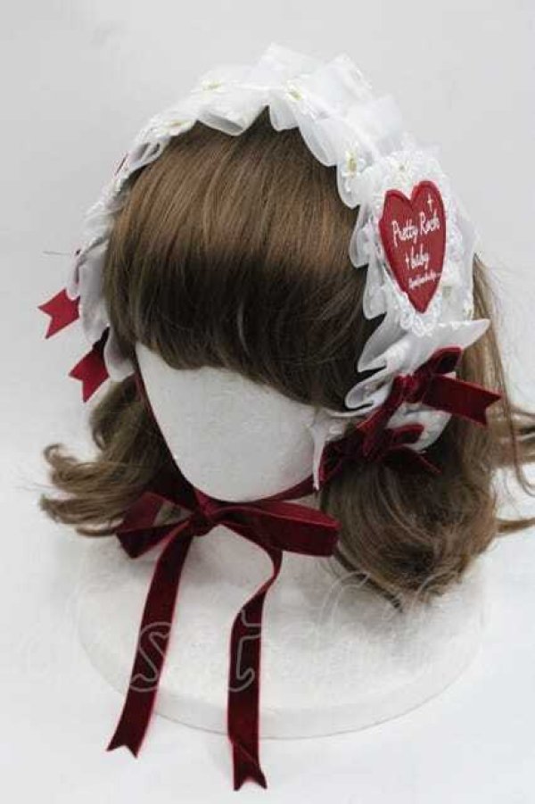 画像1: Pretty Rock Baby（海外ロリータブランド） / オーガンジーバブーシュカ  ホワイト I-25-11-18-099-LO-ZA-SA-ZI (1)