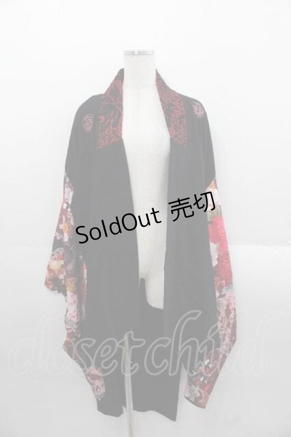 画像1: Qutie Frash / 着物袖カーディガン  黒Ｘピンク I-25-11-18-018-QU-TO-SA-ZI (1)