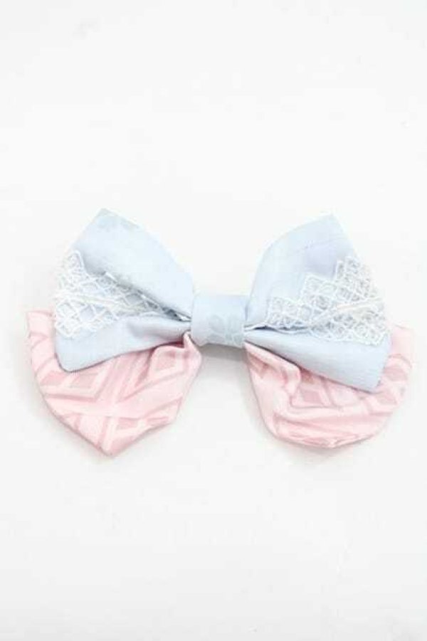 画像1: Nyanya / 山茶歌謡リボンクリップ  浅葱 I-25-11-18-106-EL-ZA-SA-ZI (1)