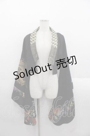 画像: Qutie Frash / 着物ショートカーディガン  黒 I-25-11-18-019-QU-TO-SA-ZI