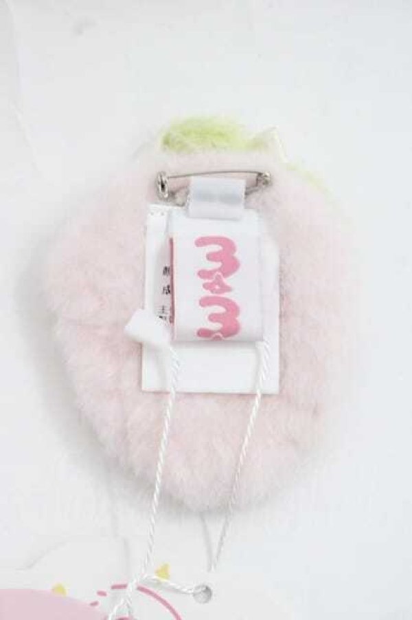 画像2: momo物語（海外ロリータブランド） / いちごふわふわブローチ  ピンク I-25-11-18-109-LO-ZA-SA-ZI (2)