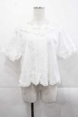 画像1: PINK HOUSE / バラレース衿半袖ブラウス  ホワイト I-25-11-18-023-LO-BL-SA-ZI (1)