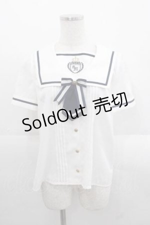 画像: Amavel / Crown Emblemスクエアセーラーブラウス  ネイビー I-25-11-18-003-CA-BL-SA-ZI