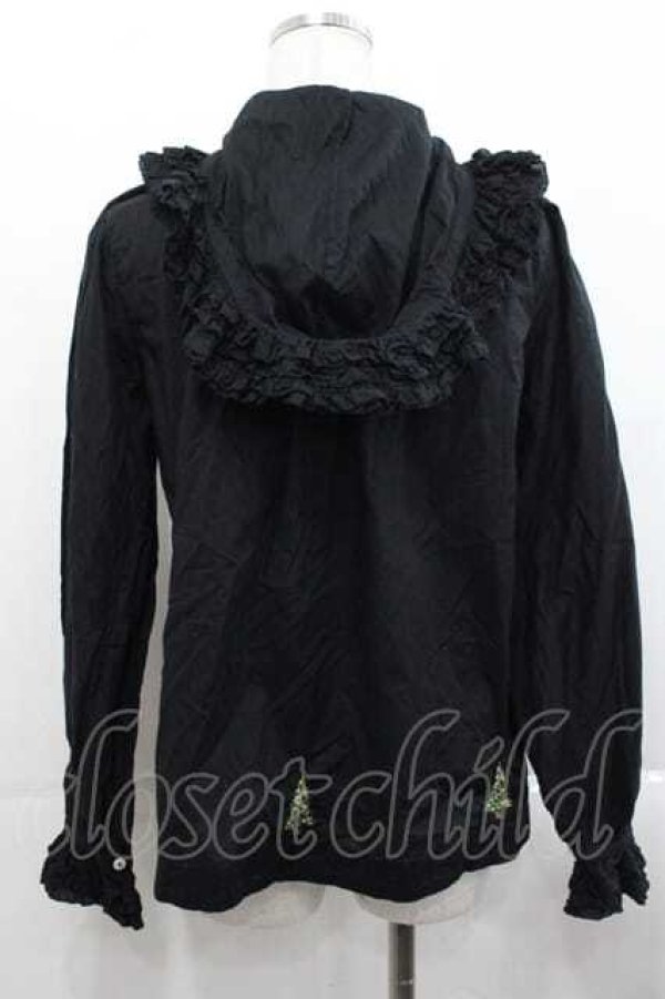 画像2: PINK HOUSE / 裾ツリー刺繍長袖フードブラウス  ブラック I-25-11-18-024-LO-BL-SA-ZI (2)