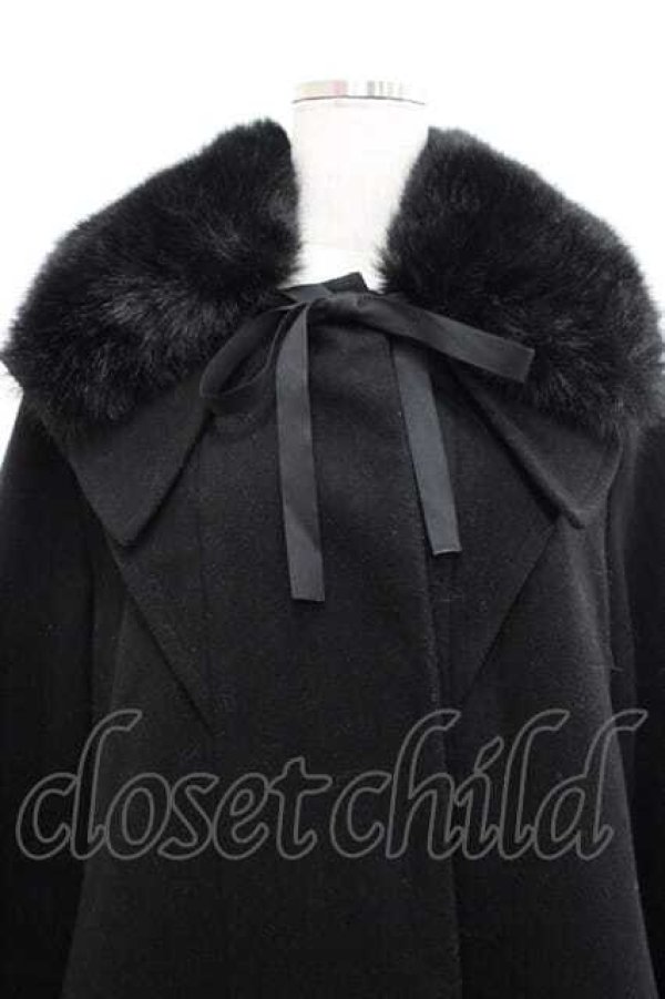 画像3: 白英工作室(BitterSweet)（海外ロリータブランド） / ファー襟袖コート S ブラック I-25-11-18-027-LO-CO-SA-ZI (3)