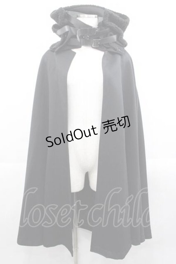 画像1: alice auaa / ファー襟ロングケープコート 3 ブラック I-25-11-18-029-AA-CO-SA-ZI (1)