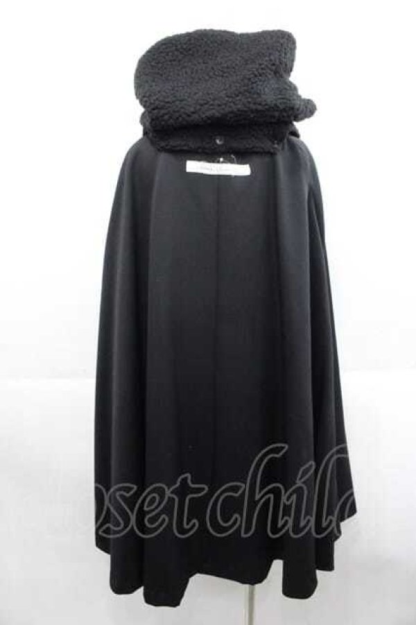 画像2: alice auaa / ファー襟ロングケープコート 3 ブラック I-25-11-18-029-AA-CO-SA-ZI (2)