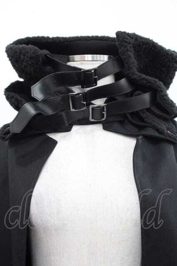 画像4: alice auaa / ファー襟ロングケープコート 3 ブラック I-25-11-18-029-AA-CO-SA-ZI (4)