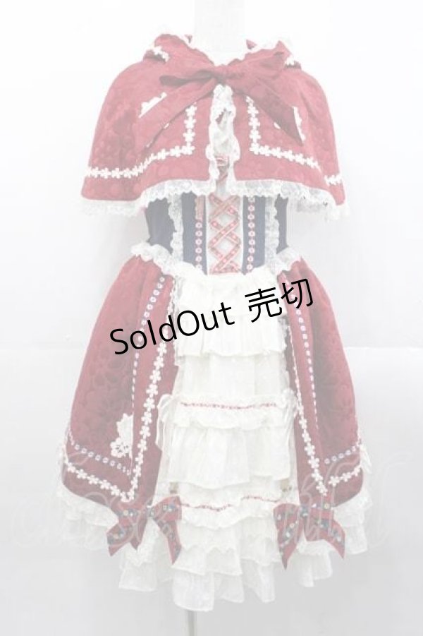 画像1: BABY,THE STARS SHINE BRIGHT / おとぎの国の赤ずきんちゃんジャンパースカート(ケープセット)  レッド I-25-11-18-034-BA-OP-SA-ZI (1)