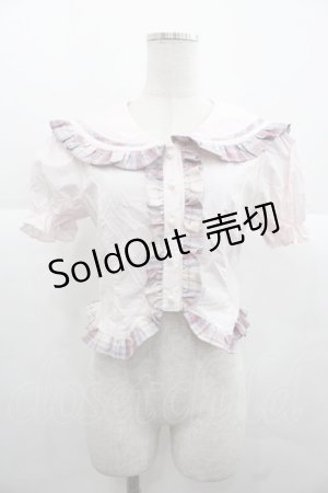 画像: Ank Rouge / チェックフリルセーラー襟半袖ブラウス  ピンク I-25-11-24-005-CA-BL-SA-ZI