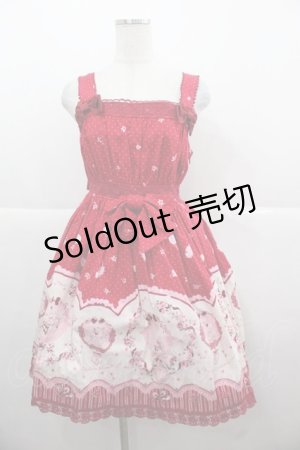 画像: BABY,THE STARS SHINE BRIGHT / 青い鳥柄マドレーヌジャンパースカート  エンジ I-25-11-24-049-BA-OP-SA-ZI