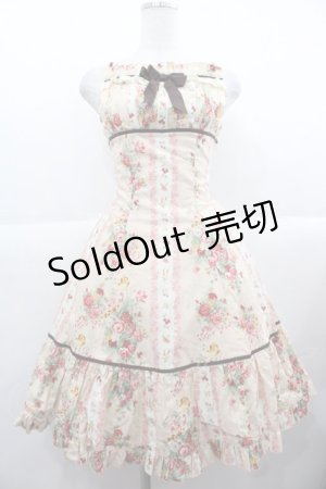 画像: Innocent World / バラとチューリップのフレアージャンパースカート  ピンク I-25-11-24-053-IW-OP-SA-ZI