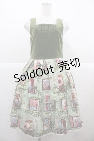 画像: Shirley Temple / 窓柄ジャンパースカート 160CM グリーン I-25-11-24-056-ET-OP-SA-ZI