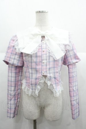 画像: Ank Rouge / チェックプリンセススリーブトップス  ピンクチェック I-25-11-24-006-CA-TO-SA-ZI