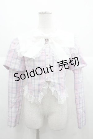 画像: Ank Rouge / チェックプリンセススリーブトップス  ピンクチェック I-25-11-24-006-CA-TO-SA-ZI