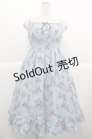 画像: Emily Temple cute / プードル柄ジャンパースカート  サックス I-25-11-24-057-ET-OP-SA-ZI