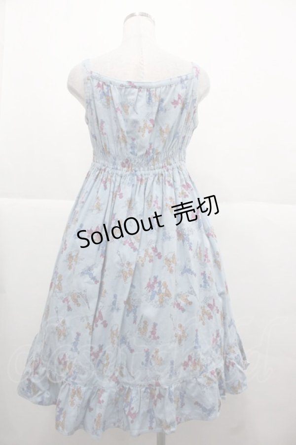 画像2: Emily Temple cute / プードル柄ジャンパースカート  サックス I-25-11-24-057-ET-OP-SA-ZI (2)