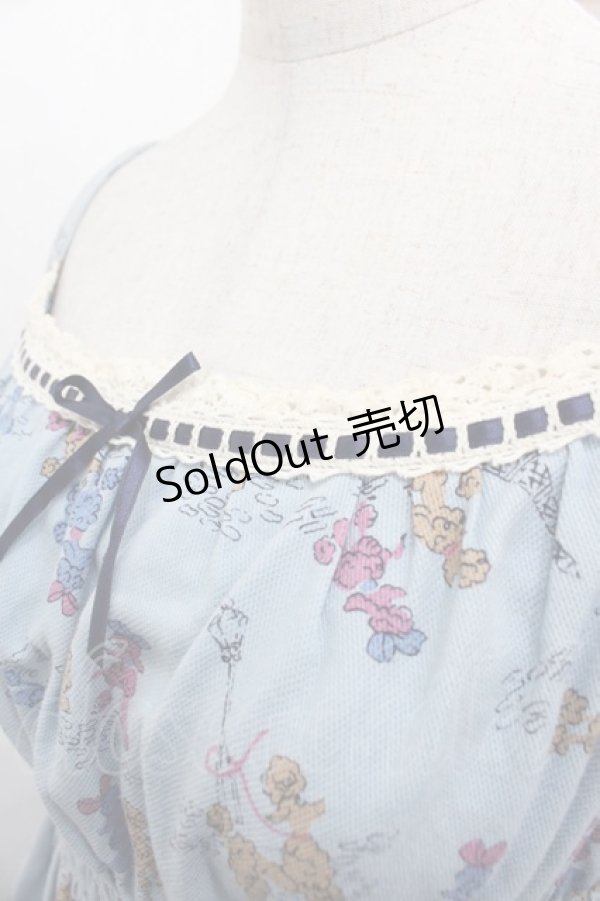 画像3: Emily Temple cute / プードル柄ジャンパースカート  サックス I-25-11-24-057-ET-OP-SA-ZI (3)