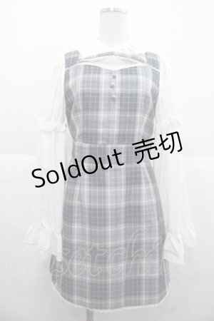 画像: Ank Rouge / モノグラムロゴひめそでワンピース  ブルー I-25-11-24-061-CA-OP-SA-ZI