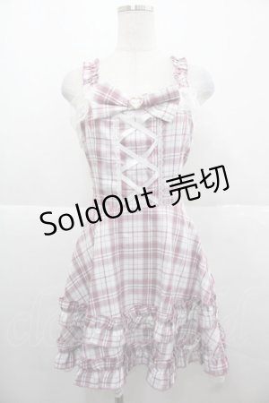 画像: Princess Melody / チェックフリルジャンパースカート  ピンクチェック I-25-11-24-064-EL-OP-SA-ZI