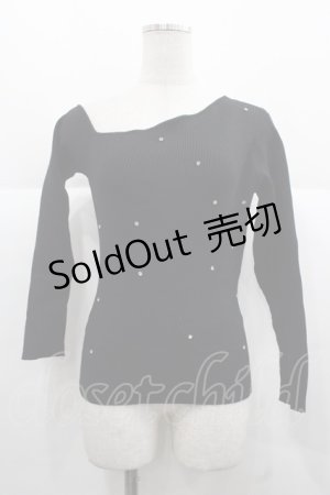 画像: Ank Rouge / ストーンニットトップス  黒Ｘシルバー I-25-11-24-007-CA-TO-SA-ZI