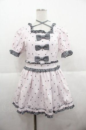 画像: Ank Rouge / ハートドットＸ千鳥セットアップ  ピンクＸ黒 I-25-11-24-072-CA-PA-SA-ZI