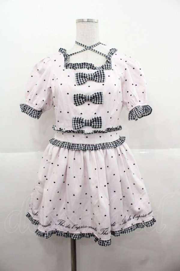 画像1: Ank Rouge / ハートドットＸ千鳥セットアップ  ピンクＸ黒 I-25-11-24-072-CA-PA-SA-ZI (1)