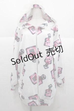 画像: MA*RS / オリジナルプリントパーカー  白Ｘピンク I-25-11-24-008-EL-TO-SA-ZI