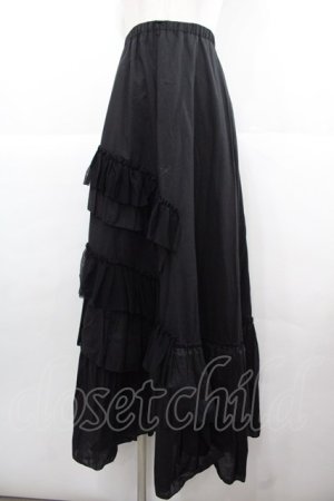 画像: BPN / フリルボリュームロングスカート  黒 I-25-11-24-082-GO-SK-SA-ZI