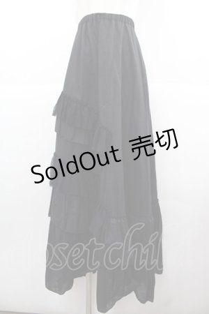 画像: BPN / フリルボリュームロングスカート  黒 I-25-11-24-082-GO-SK-SA-ZI