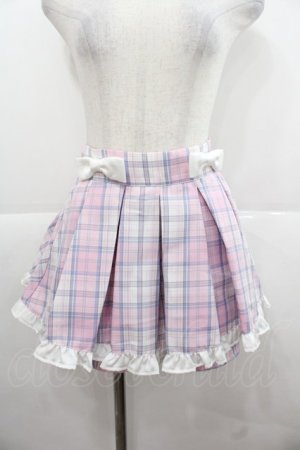 画像: Ank Rouge / チェックリボンスカパン  ピンクＸ青 I-25-11-24-084-CA-SK-SA-ZI