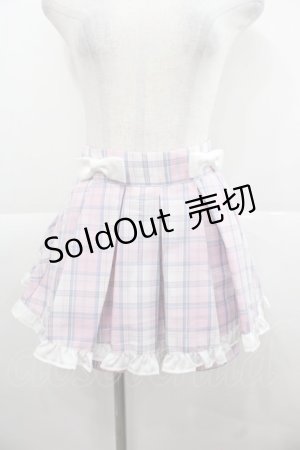 画像: Ank Rouge / チェックリボンスカパン  ピンクＸ青 I-25-11-24-084-CA-SK-SA-ZI