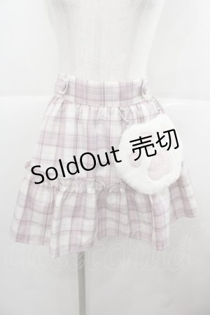 画像: Ank Rouge / ふわふわにくきゅうスカパン  ピンクチェック I-25-11-24-087-CA-SK-SA-ZI